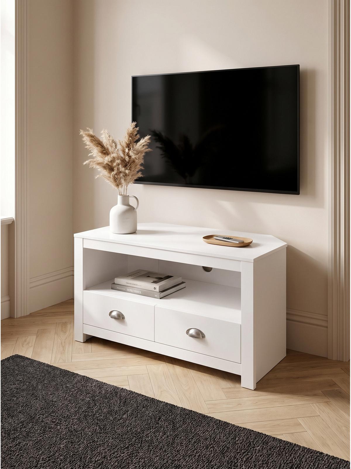 LOWBOARD SIMETO, Spanplatte, mit Stauraum, Weiß, 85 x 39 x 58 cm - Weiß, Holzwerkstoff/Metall (85/58/39cm) - KADIMA DESIGN
