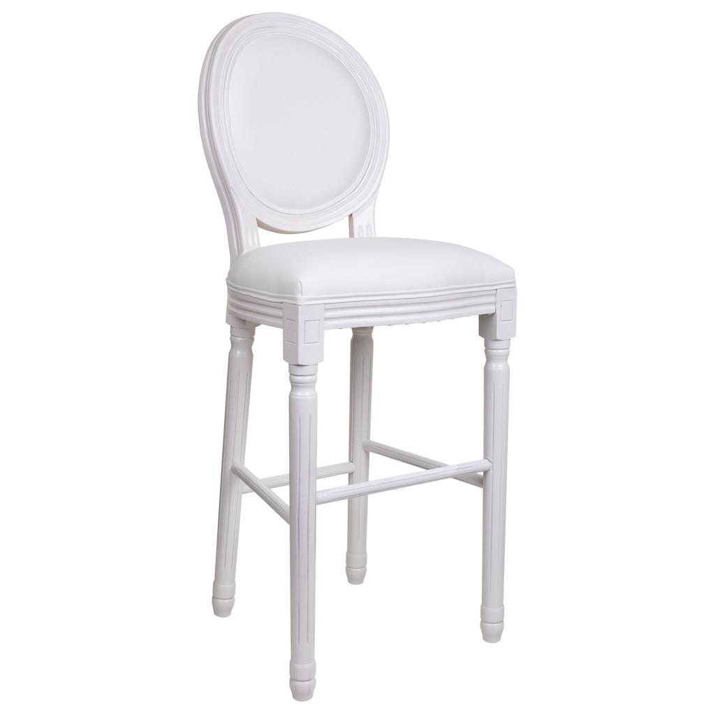 BARHOCKER aus Holz 52x46x116 cm - Weiß, Fell (52/116/46cm) - Wanderlust