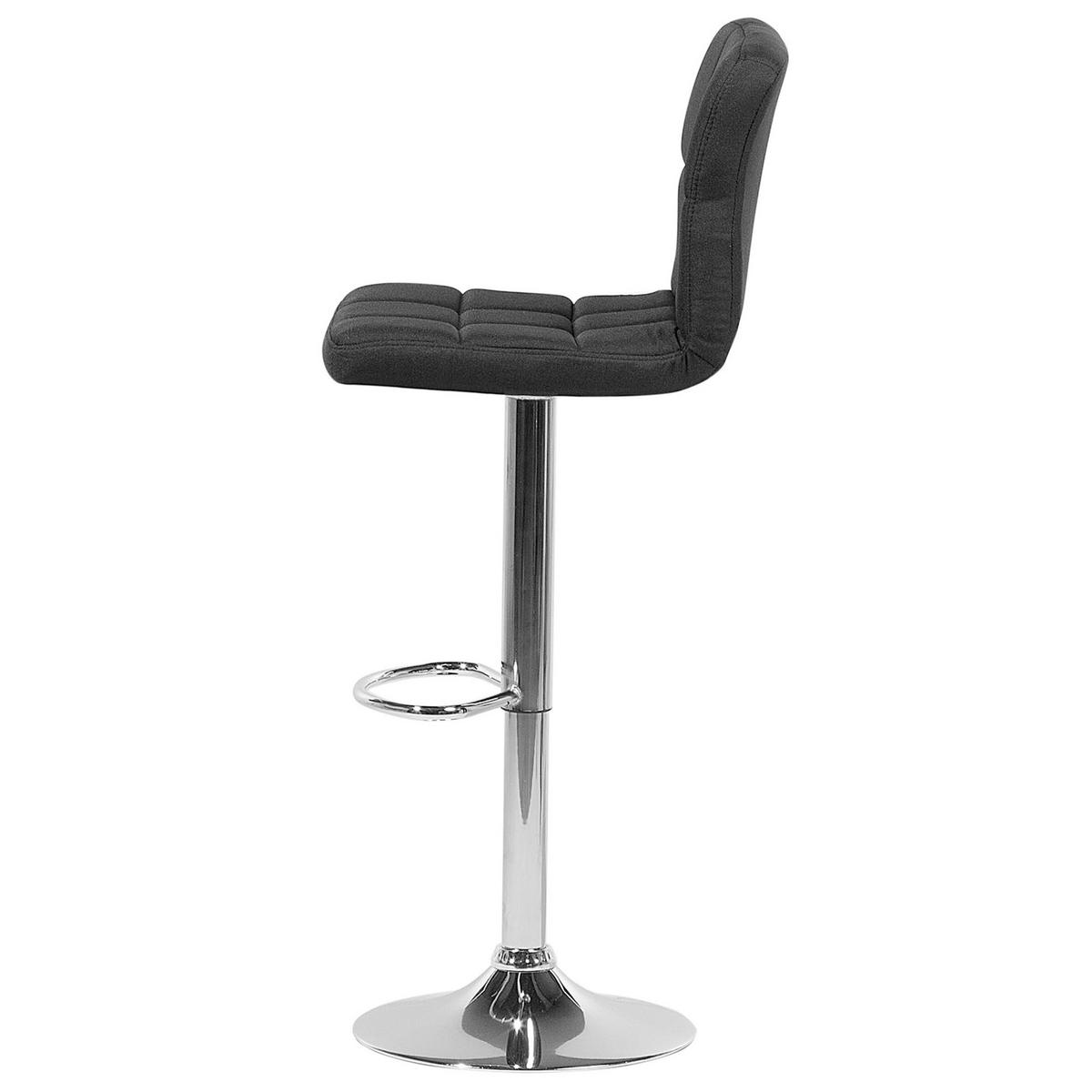 BARHOCKER 2er-Set Polsterbezug Schwarz Marion - Schwarz, Textil/Metall (45/114/39cm) - Beliani