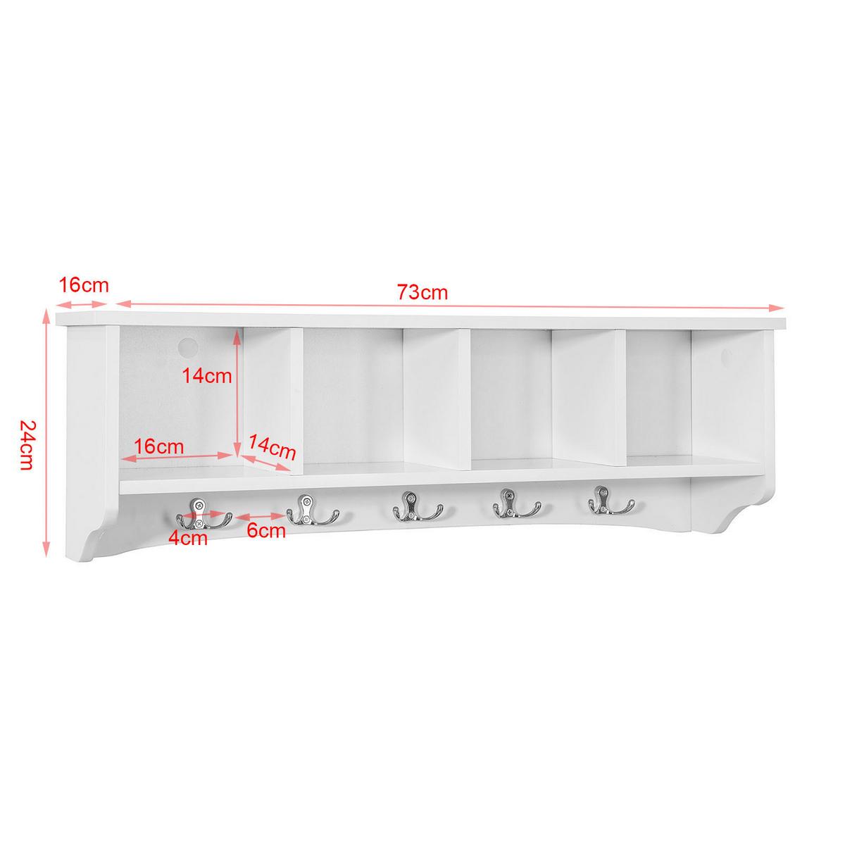 WANDGARDEROBE Weiß - Weiß, Holzwerkstoff (72/23/15cm) - SoBuy