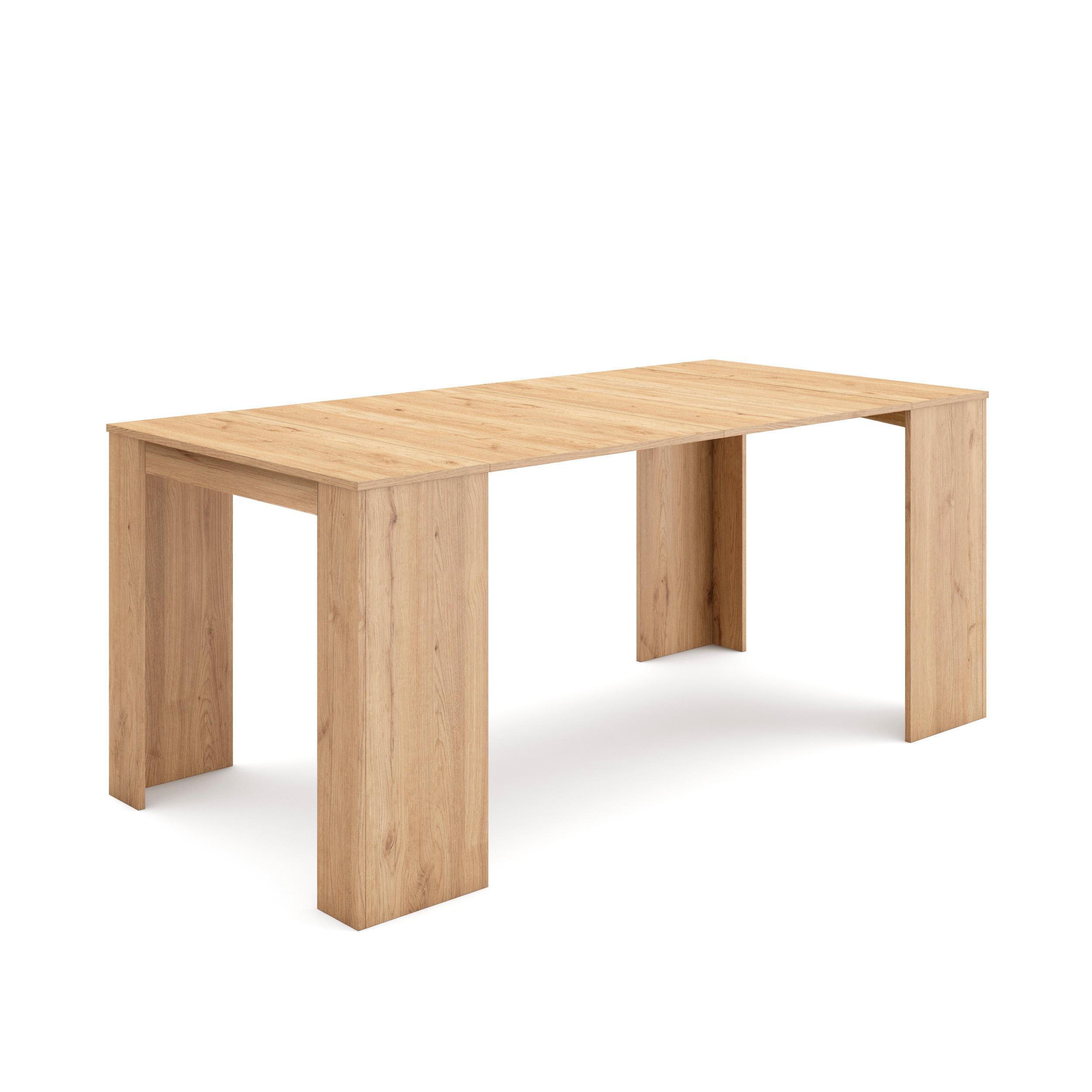 KONSOLENTISCH ausziehbar 58 bis 180cm, für 8 Gäste, eiche, 90/58/77cm - Eichefarben, Holzwerkstoff (90/180/77cm) - Skraut Home