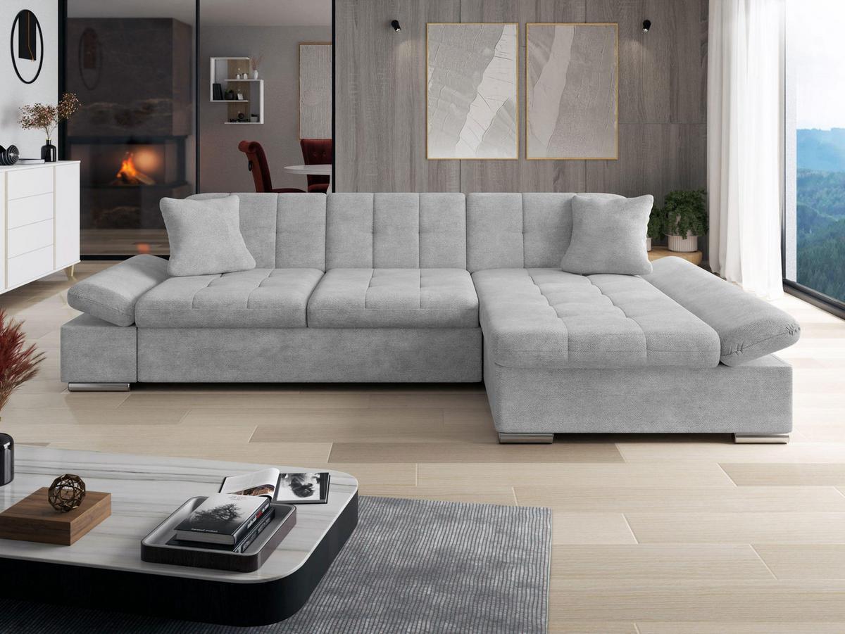 ECKSOFA Malwi, Seite: Rechts - Silberfarben, Holz/Textil (278/161cm) - MIRJAN24