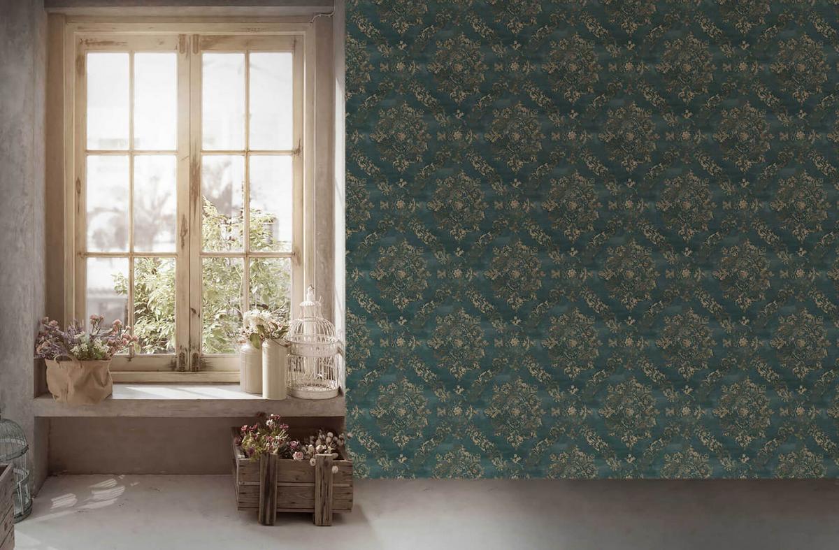 VLIESTAPETE Petrol 53/1005 cm - Petrol, Kunststoff/Textil (53/1cm) - KUNSTLOFT