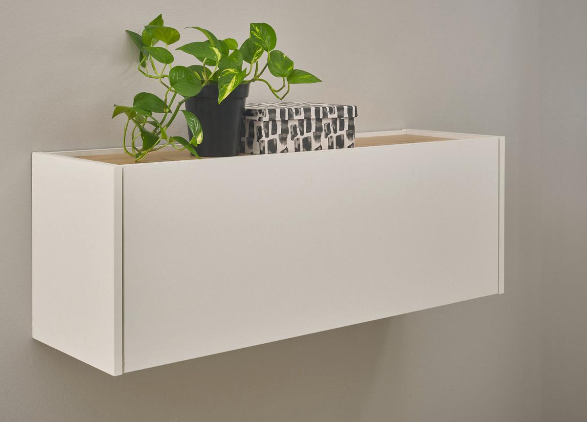 HÄNGEELEMENT weiß matt, Eiche Wotan 100 cm, Hängeschrank für Homeoffice und Büro - Eiche Wotan/Weiß, Holzwerkstoff (100/35/30cm) - Furn.Design