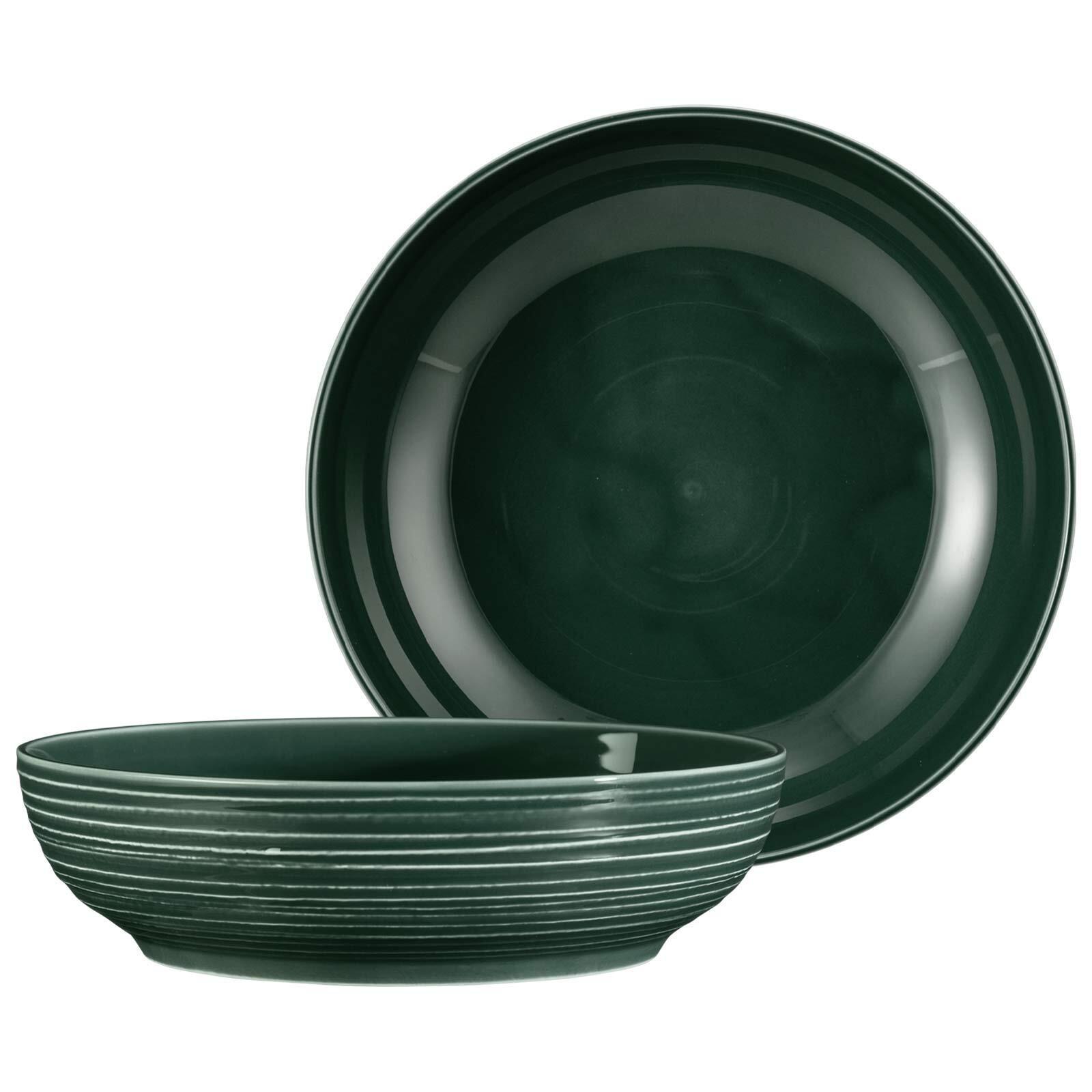 FOODBOWL Terra Moosgrün ø 25,5 cm 2er Set - Dunkelgrün, Keramik (25.5cm) - Seltmann Weiden