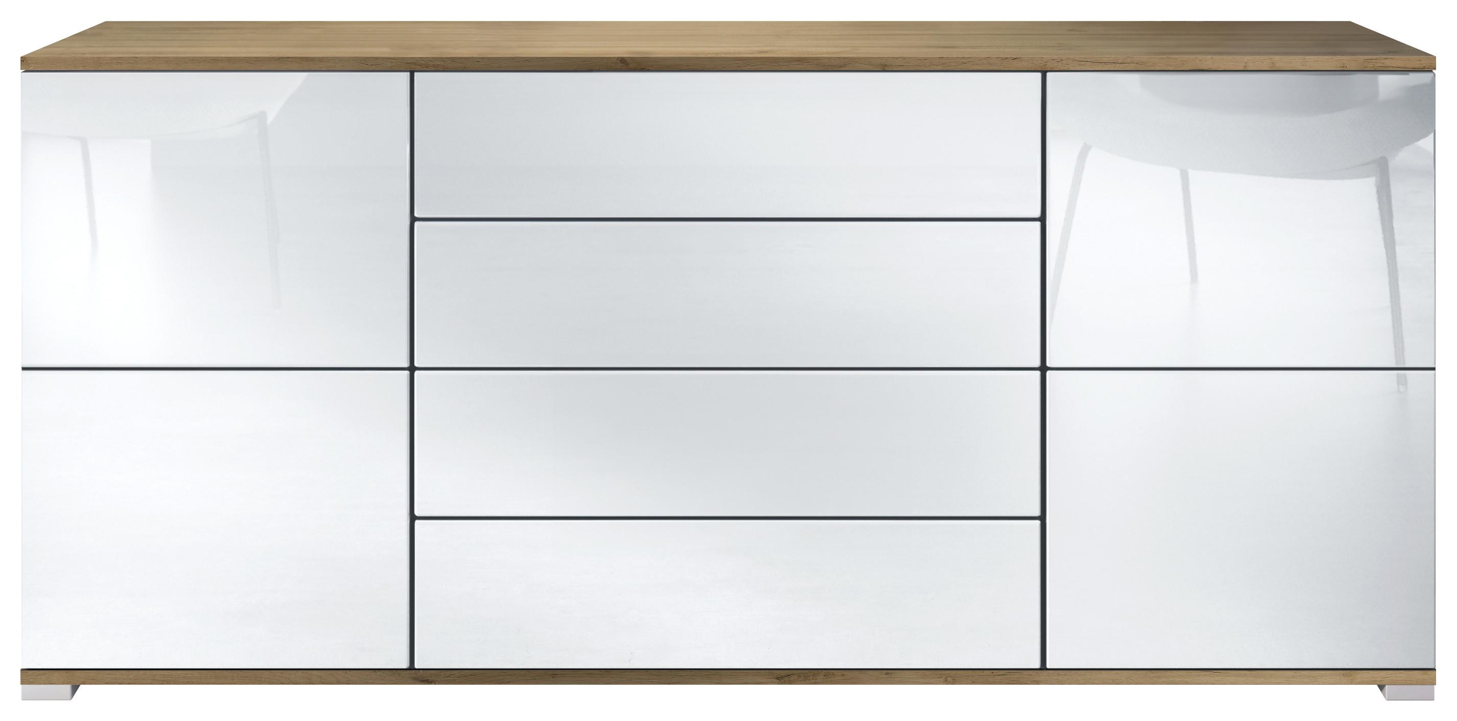 SIDEBOARD Rova Weiß Hochglanz - Weiß Hochglanz, Holzwerkstoff (166.5/75.5/35cm) - Vladon