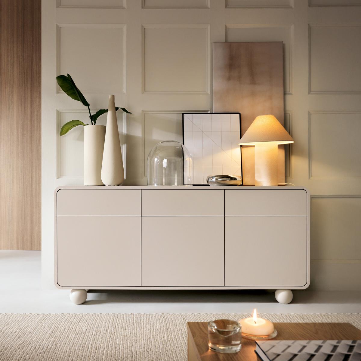 SIDEBOARD TONDO 160/75/39cm mit 3 Schubladen 3 Türen Kaschmir - Kaschmir, Holzwerkstoff (160/75/39cm) - MASSENO