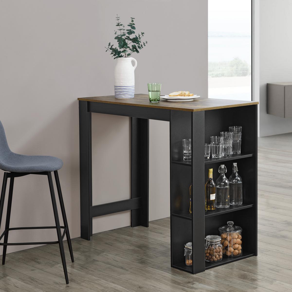 BARTISCH Danderyd - Schwarz/Braun, Holzwerkstoff (60/120/105.5cm) - [en.casa]