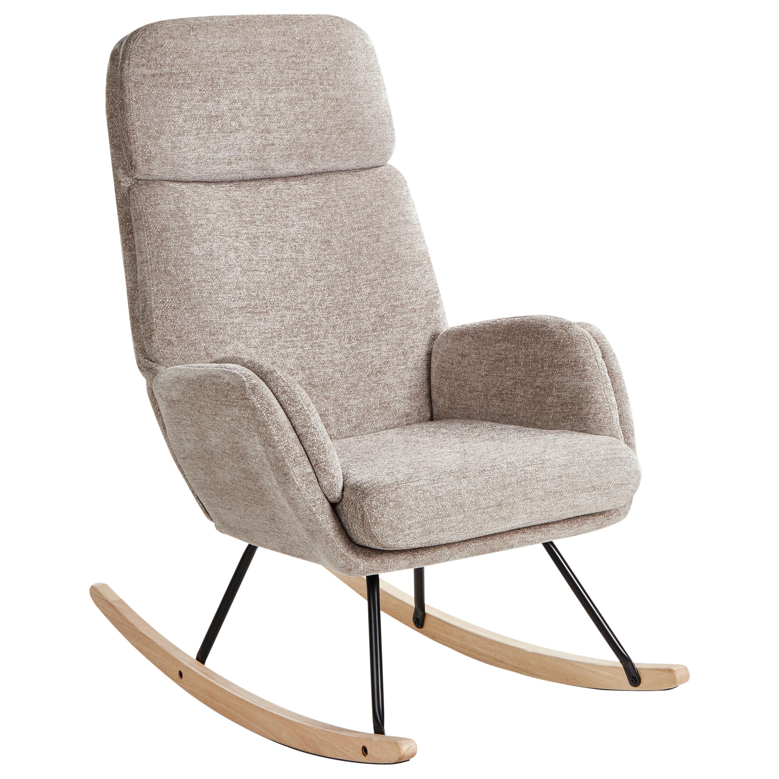 SCHAUKELSTUHL Taupe Kvelia - Taupe/Schwarz, Textil (67/106/92cm) - Beliani