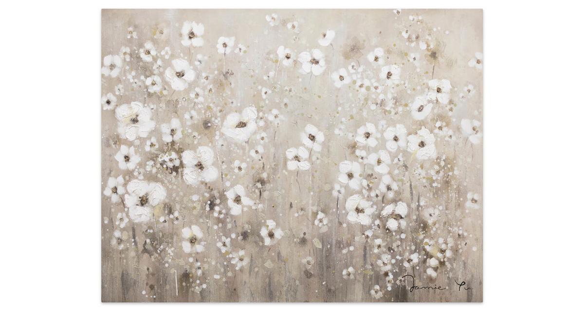 ACRYLBILD HANDGEMALT 100/75 cm - Weiß, Holz/Textil (100/75cm) - KUNSTLOFT