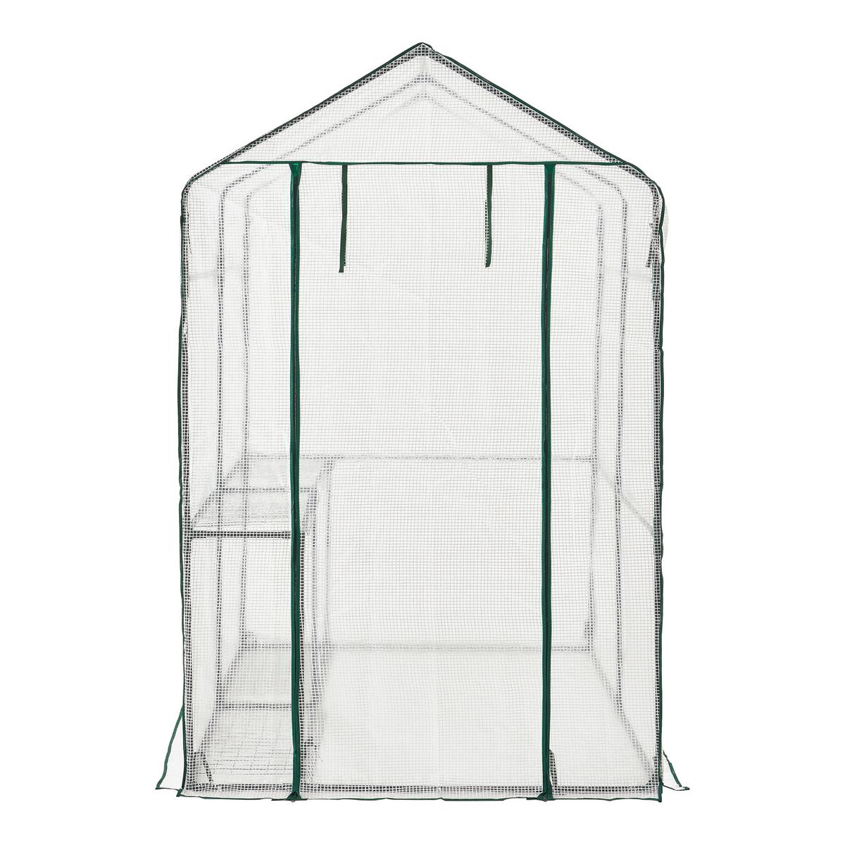GEWÄCHSHAUS Oosterhout - Transparent/Weiß, Kunststoff (120/190/186cm) - [en.casa]