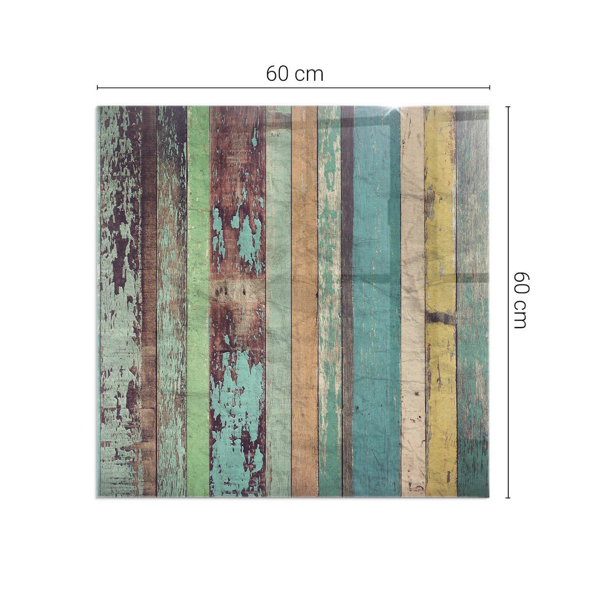 GLASPLATTE für Kamin 60x60 cm - Türkis, Glas (60/60/0.4cm) - TULUP
