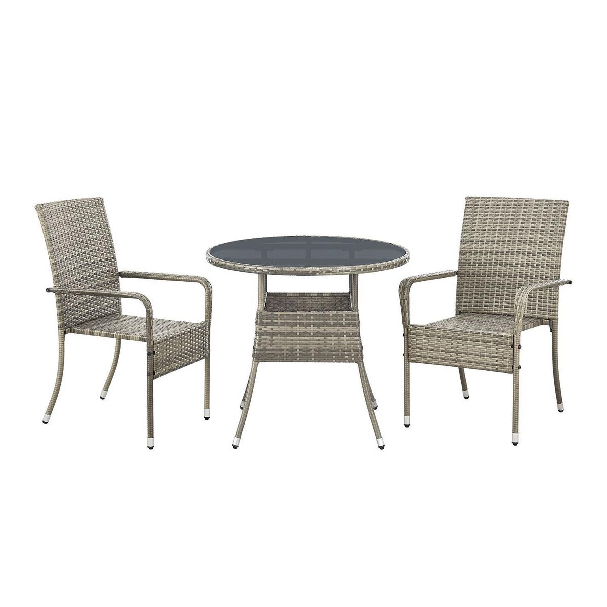 GARTENTISCH Yoro grau 80 cm - Grau, Kunststoff (80/80/73cm) - Juskys