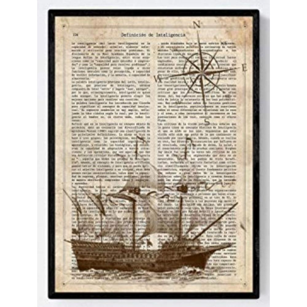 POSTER Bootsplakat Mit Brujula A4 Rahmenlos - Klar, Papier (29.7/5/21cm) - Nacnic