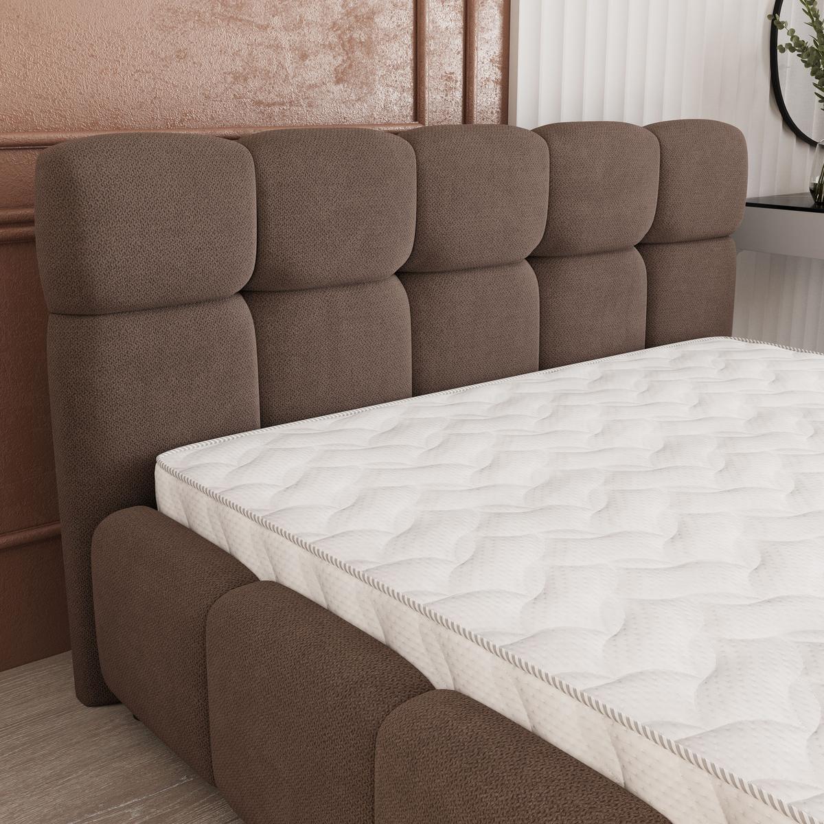 POLSTERBETT FARU SR 120x200 cm mit Bettkästen - Braun - Braun, Holz (120/200cm) - MASSENO