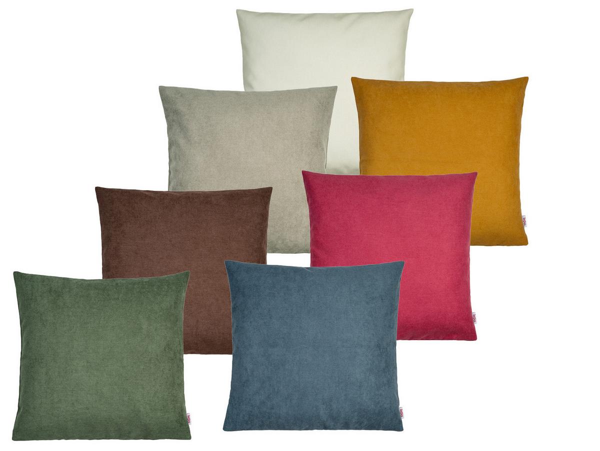 KISSENHÜLLE FarbTon Chenille-Haptik greig-taupe 40/40 cm - Taupe, Textil (40/40cm) - beties Heimtextil