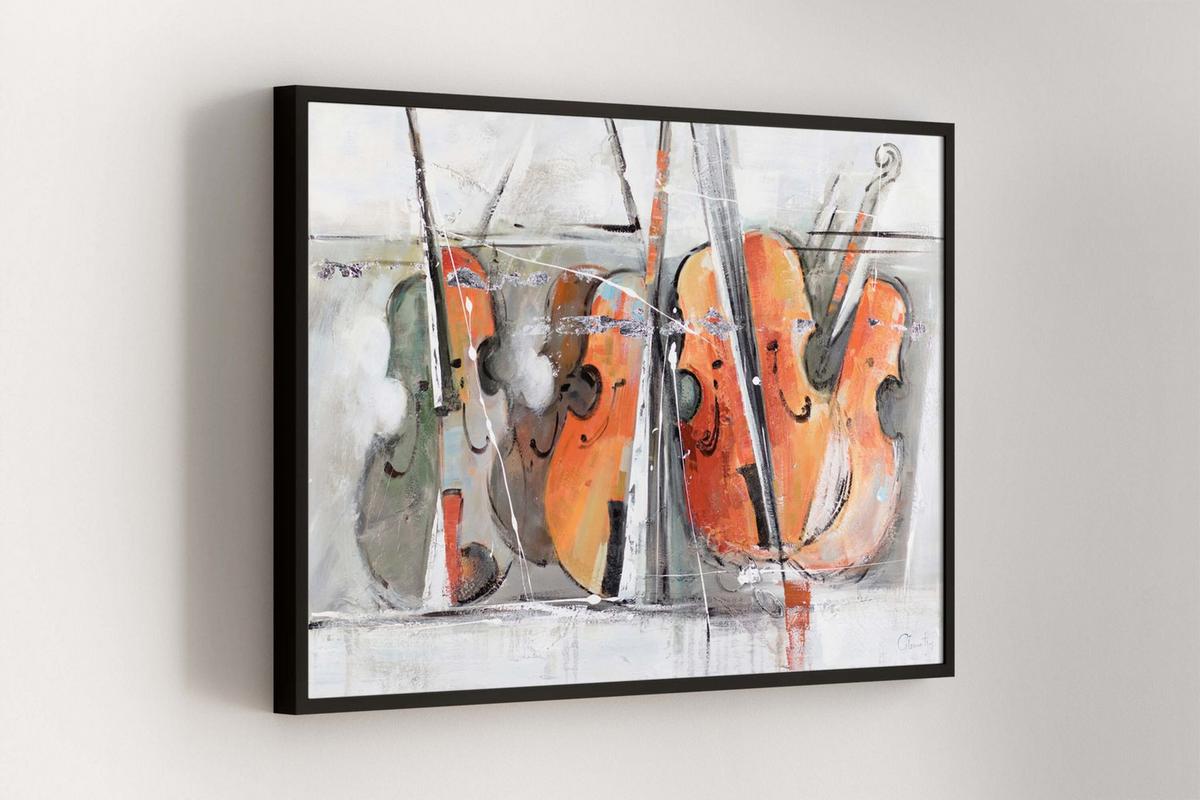 ACRYLBILD HANDGEMALT 120/80 cm - Orange/Grau, Holz/Textil (120/80cm) - KUNSTLOFT