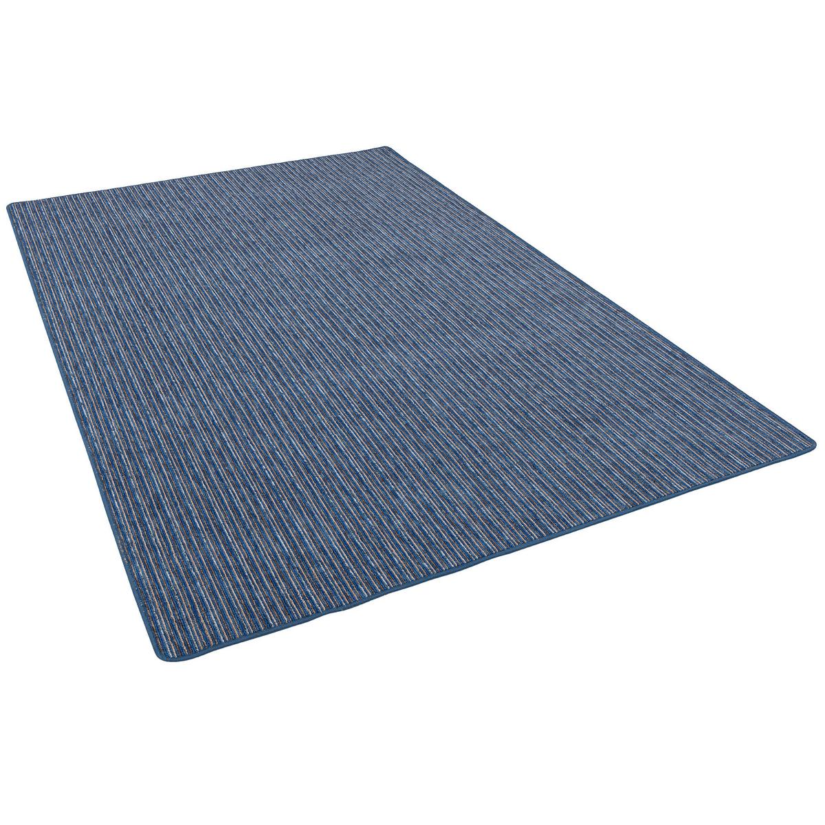 STREIFENBERBER TEPPICH MARTA - Blau, Textil (80/160cm) - Snapstyle