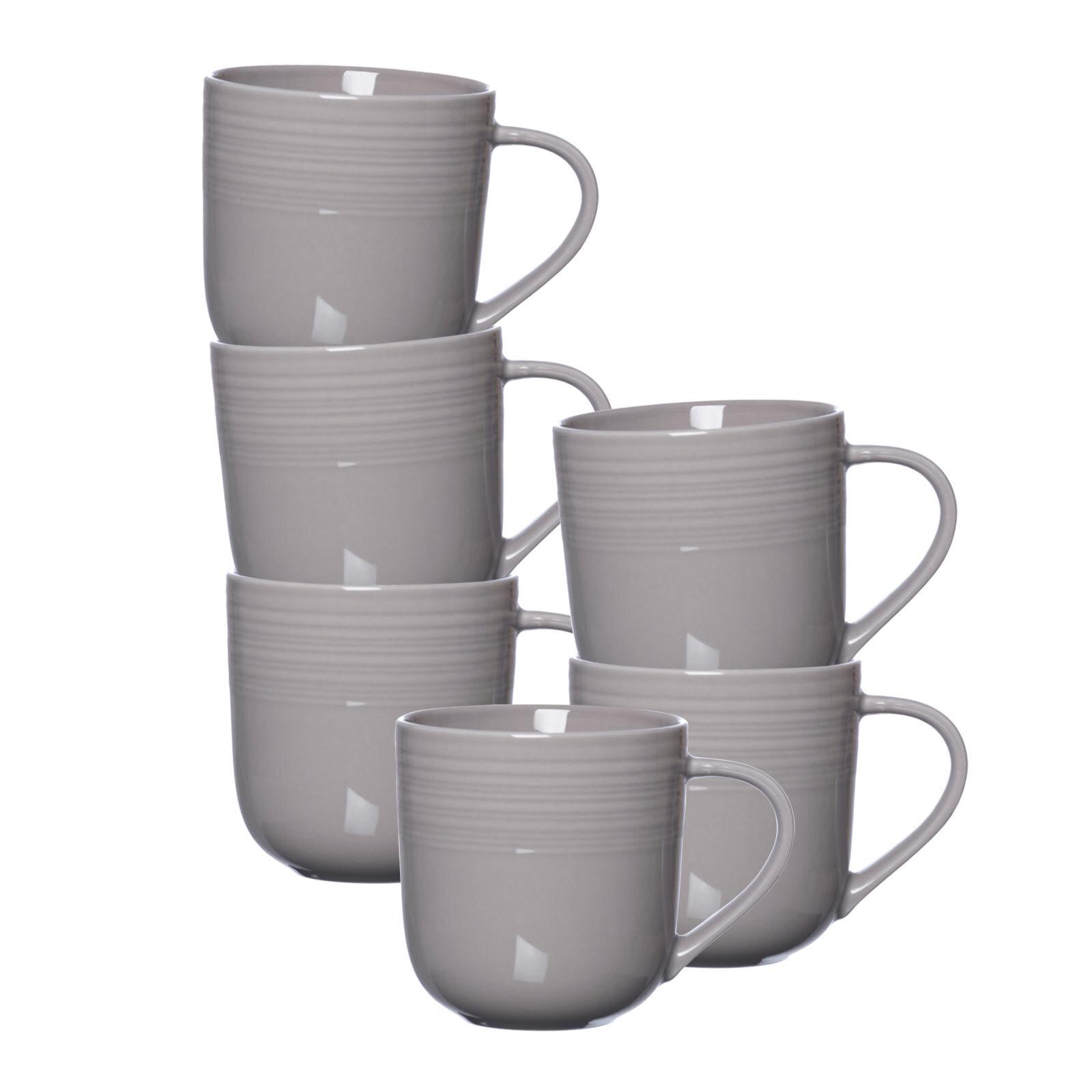 KAFFEEBECHER Levi Grau 400 ml 6er Set - Grau, Keramik (0.4L) - Ritzenhoff Breker