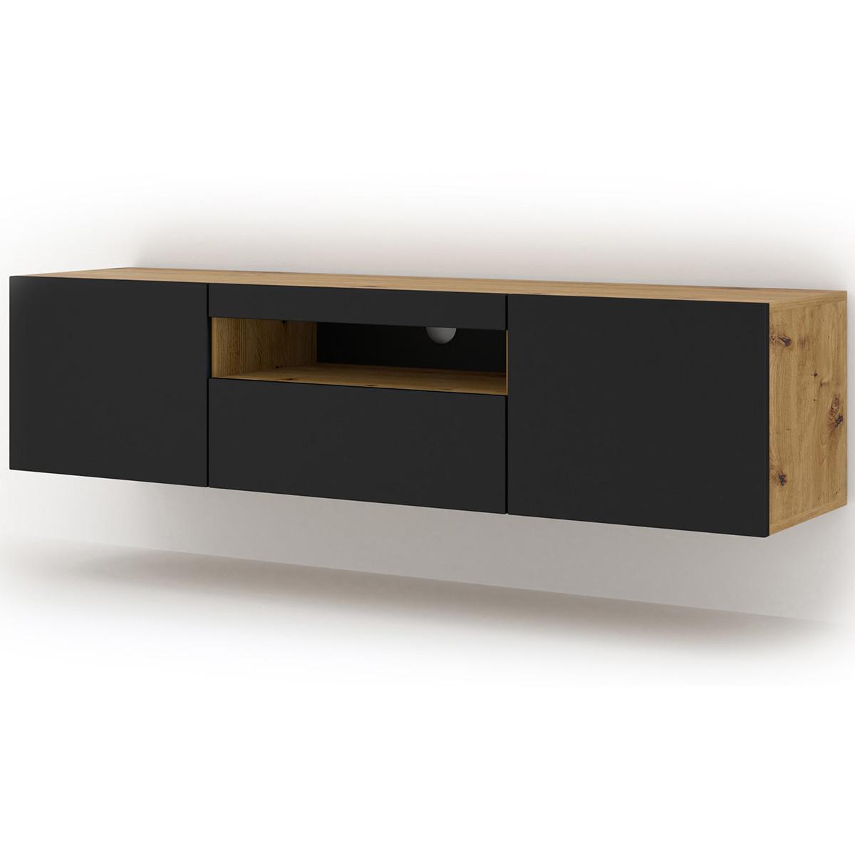 TV-MÖBEL Aurus Holz und Schwarz - Schwarz, Holzwerkstoff (150/36/37cm) - Petits-meubles