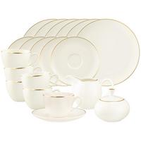KAFFEESERVICE Savona Goldlinie creme-gold 20-tlg. - Goldfarben/Creme, Keramik (2/2/2cm) - Seltmann Weiden