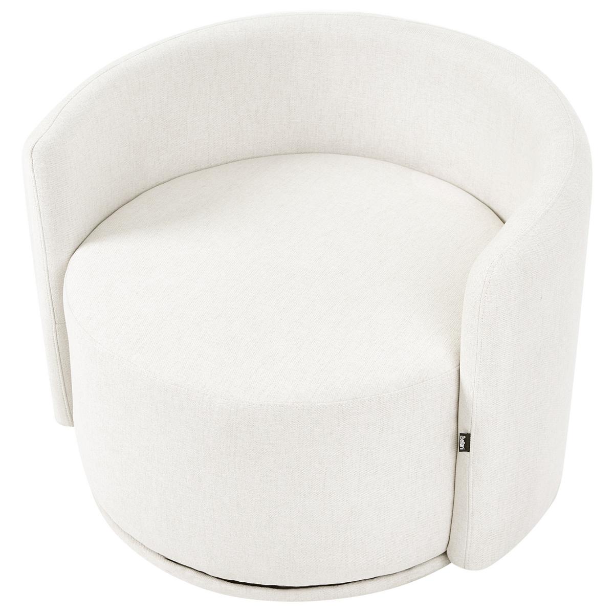 DREHSESSEL Stoff Cremeweiß Ennora - Weiß, Textil (88/67/82cm) - Beliani
