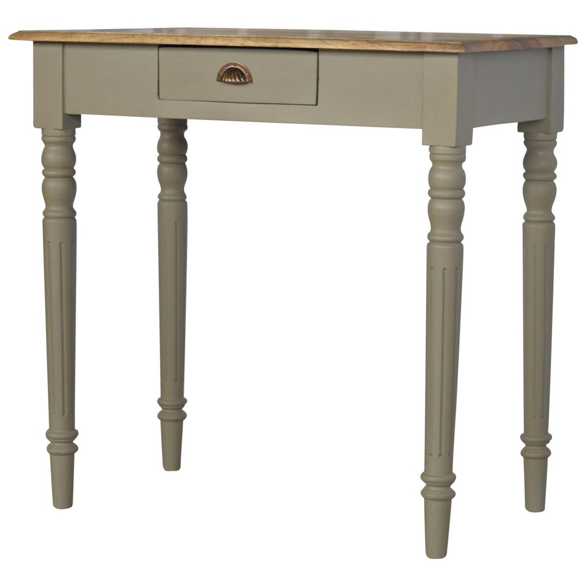 SCHREIBTISCH Finesse, 1 Schublade, Grey und Beige - Messingfarben/Multicolor, Mangoholz/Holz (45/80/78cm) - Artisan Furniture