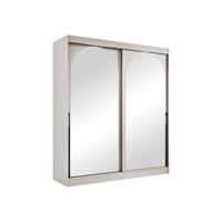 SCHIEBETÜRENSCHRANK Modin 180 - Kaschmir/Schwarz, Holzwerkstoff/Kunststoff (180/216/65cm) - MIRJAN24