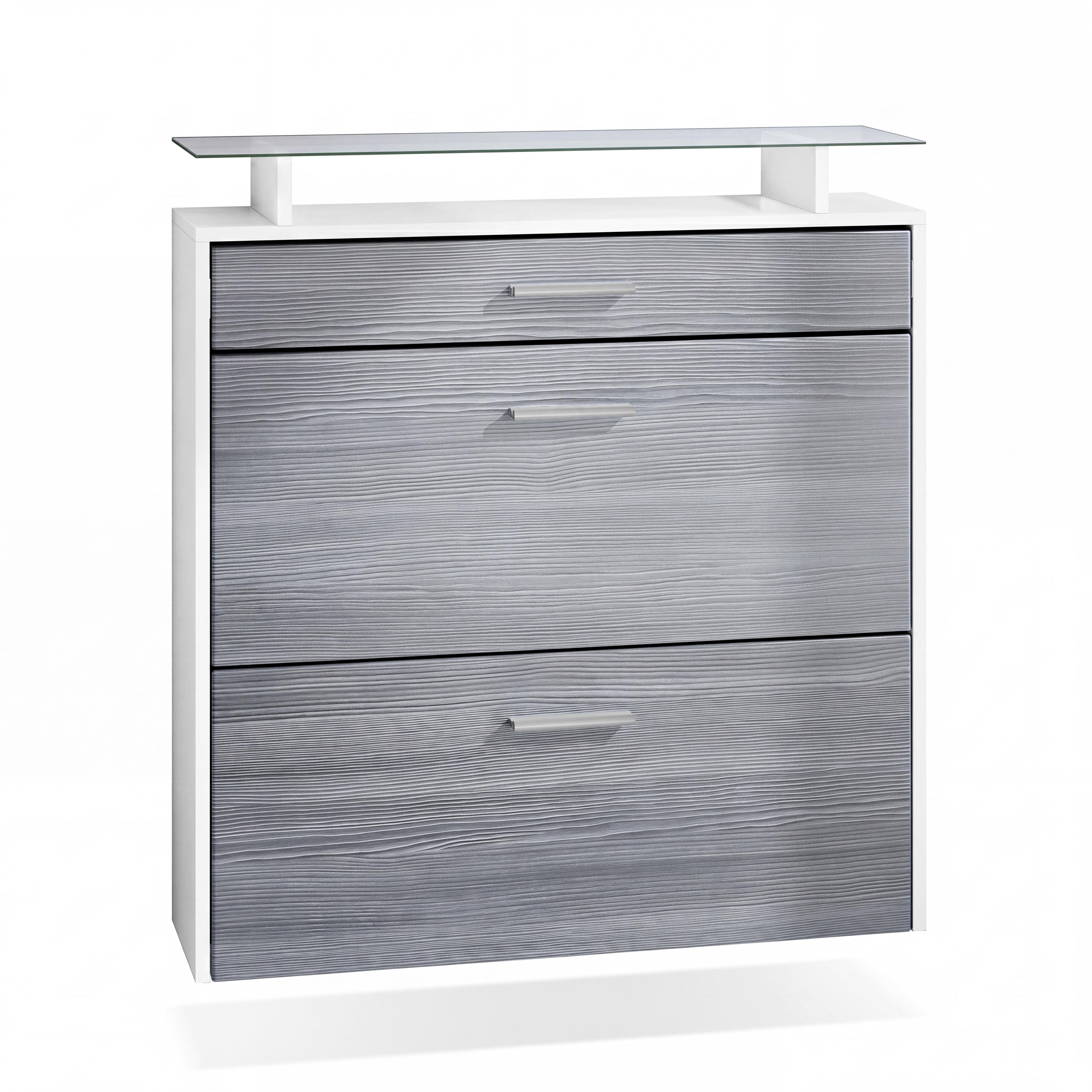 SCHUHSCHRANK Malea Front in Avola-Anthrazit - Anthrazit, Holzwerkstoff (89/96/23cm) - Vladon