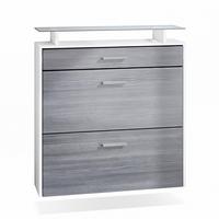 SCHUHSCHRANK Malea Front in Avola-Anthrazit - Anthrazit, Holzwerkstoff (89/96/23cm) - Vladon