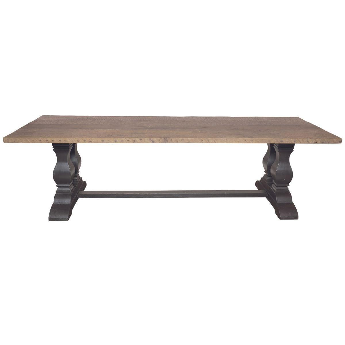 ESSTISCH aus massivem Kiefernholz mit Alt-Holzfüßen L280 cm - Eichefarben, Holzwerkstoff (113/100/78cm) - Signature