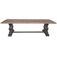 ESSTISCH aus massivem Kiefernholz mit Alt-Holzfüßen L280 cm - Eichefarben, Holzwerkstoff (113/100/78cm) - Signature