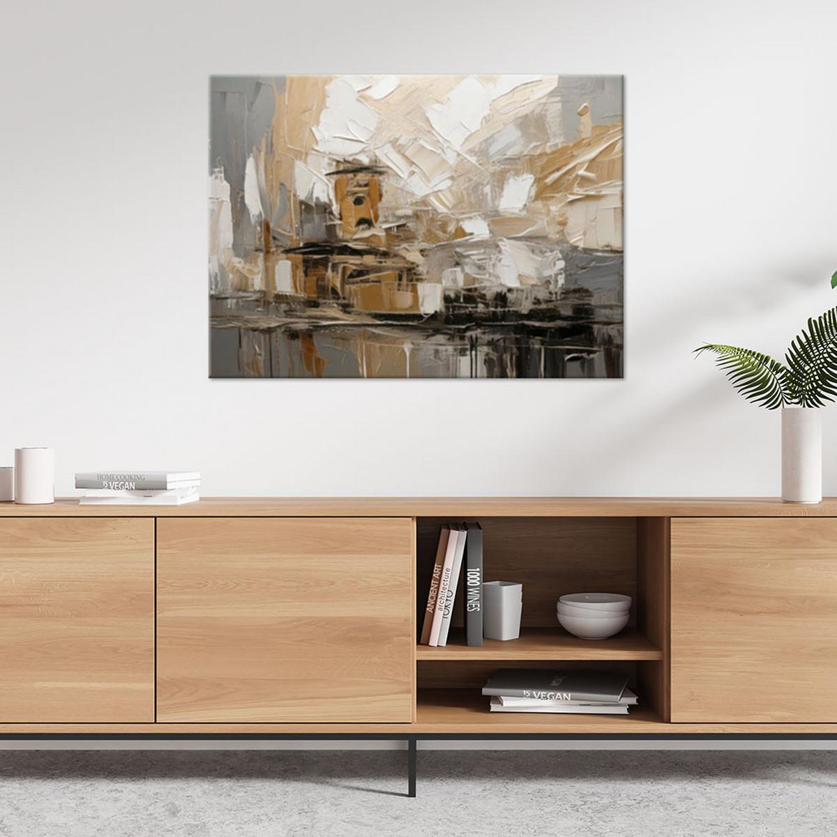 LEINWANDBILD Abstraktion 45x30cm - Beige, Textil (45/30cm) - Feeby