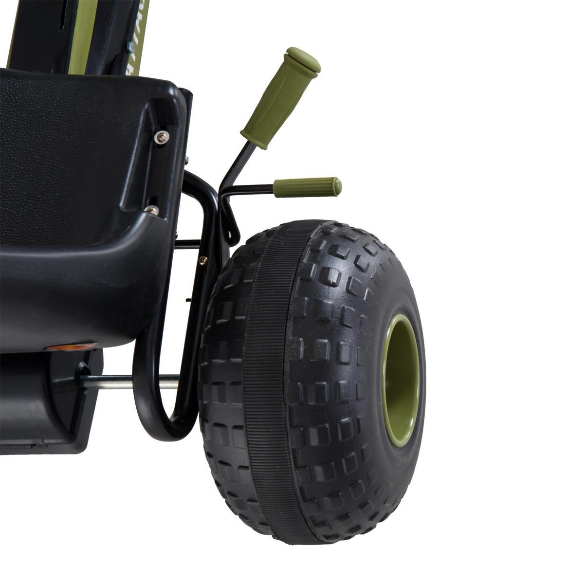 GO Kart Kettcar mit Handbremse Kinder Tretauto Tretfahrzeug ab 3 Jahre Grün - Grün, Metall (99/65/56cm) - HOMCOM