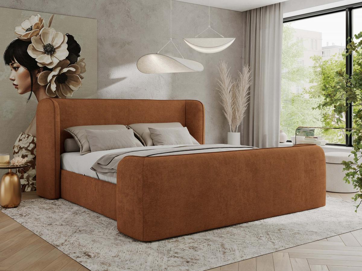POLSTERBETT EMORA CLASSIC DUO 180/200 - Orange Strukture - Pocket-Matratze - Orange, Textil (180/200cm) - MKS