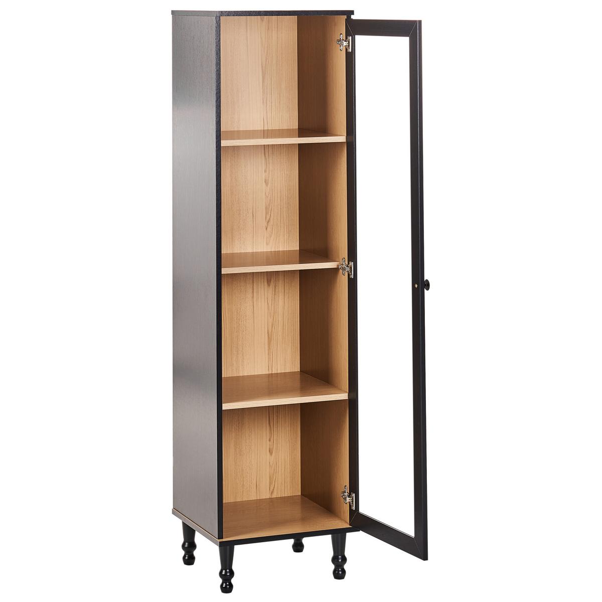 VITRINE mit Glastüren 40 cm Schwarz Tingledale - Schwarz, Holzwerkstoff (40/150/38cm) - Beliani