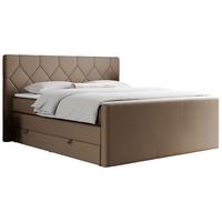 BOXSPRINGBETT KING EIGAR 160/200 Braun Kunstleder - H4 - Braun, Holz/Textil (160/200cm) - MKS
