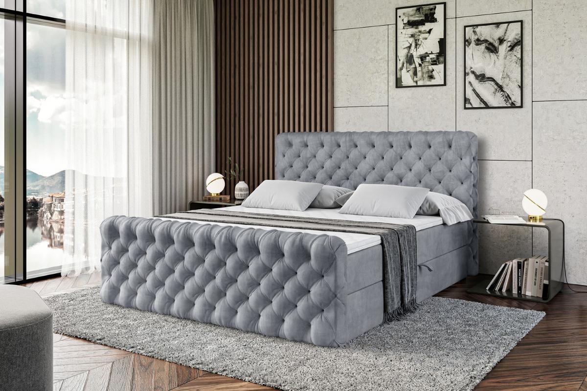 BOXBETT BOXI8-Z - 180x200 cm - H3 - Grau - Grau, Holzwerkstoff (180/200cm) - ALTDECOR