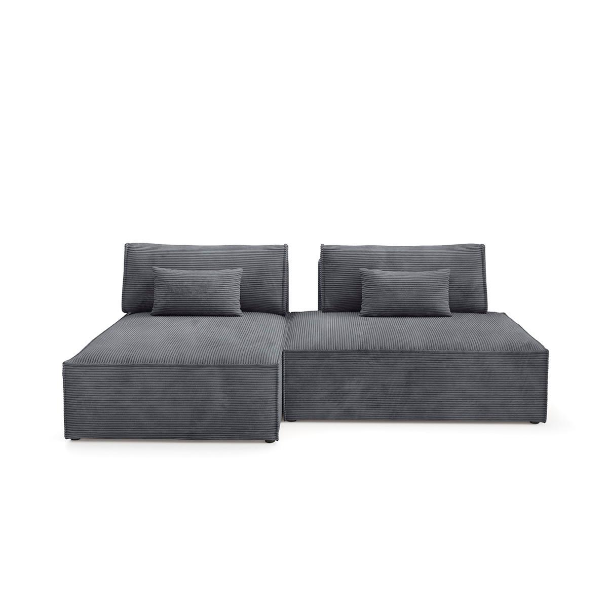 ECKSOFA Georgia Grau - Grau, Holz (236/148cm) - Petits-meubles