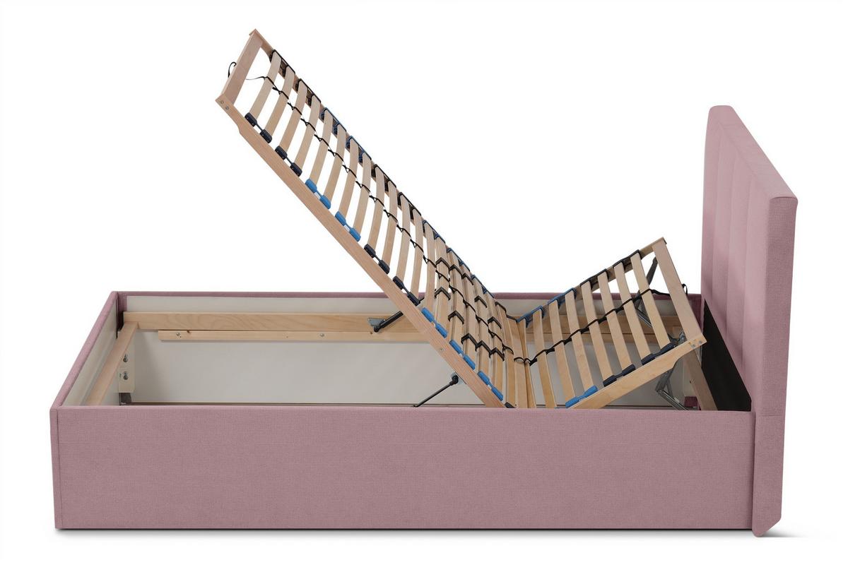 POLSTERBETT Dalas Rose 140 x 200 x 40 cm Bettkasten Mit hochwertiger Matratze H2 (bis 100 kg) und Lattenrost - Rosa, Holz (140/200cm) - Halmon Schlafkomfort Betten 