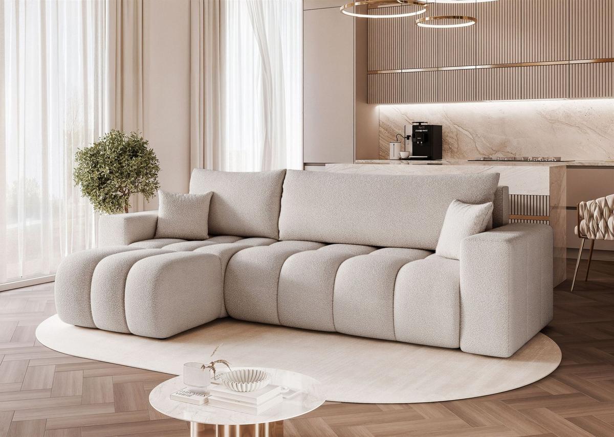 ECKSOFA Anabel Mit Schlaffunktion - Hellgrau, Holzwerkstoff/Textil (248/145cm) - Fun Möbel