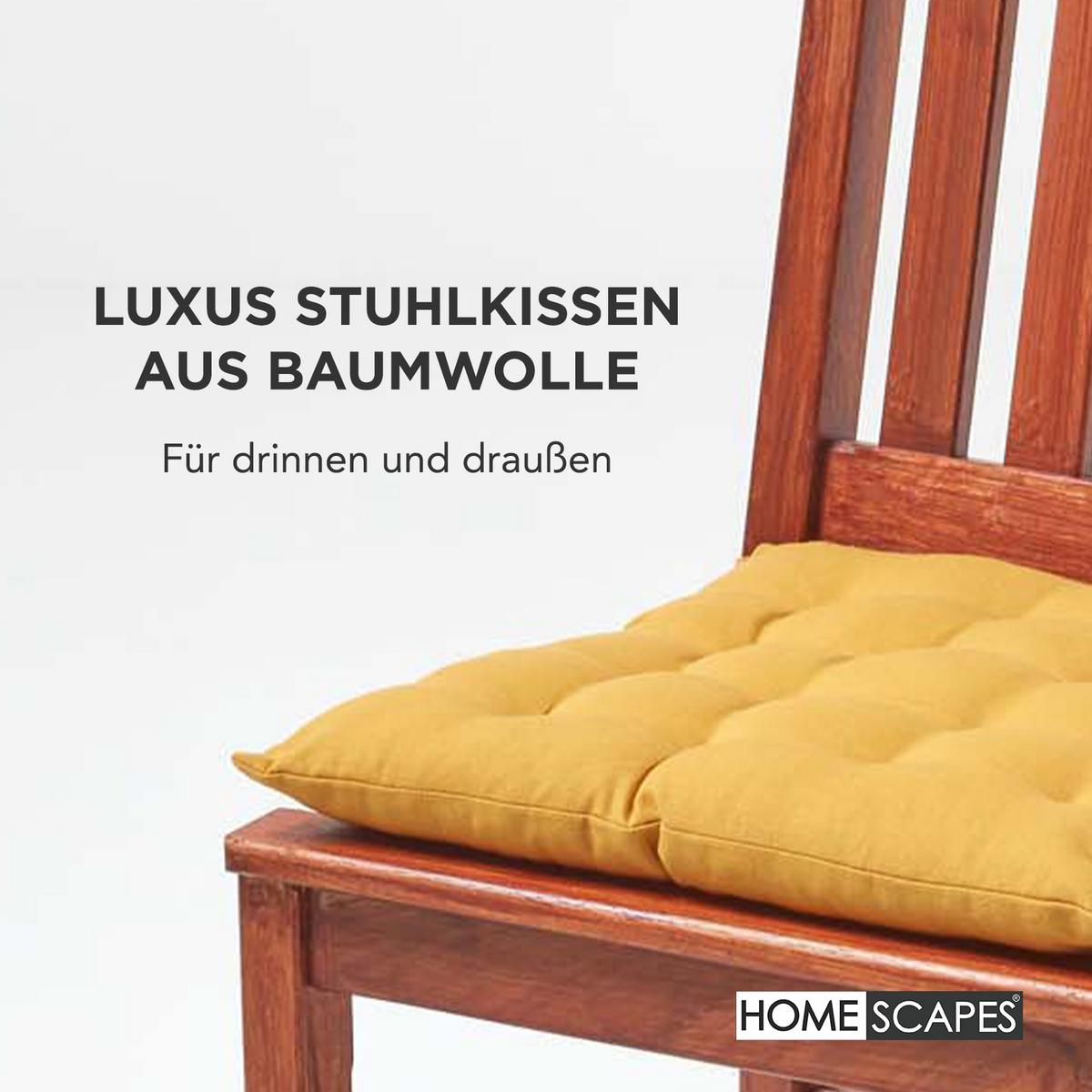 STUHLKISSEN senfgelb 40/40/6,5 cm - Dunkelgelb, Textil (40/40/6.5cm) - Homescapes