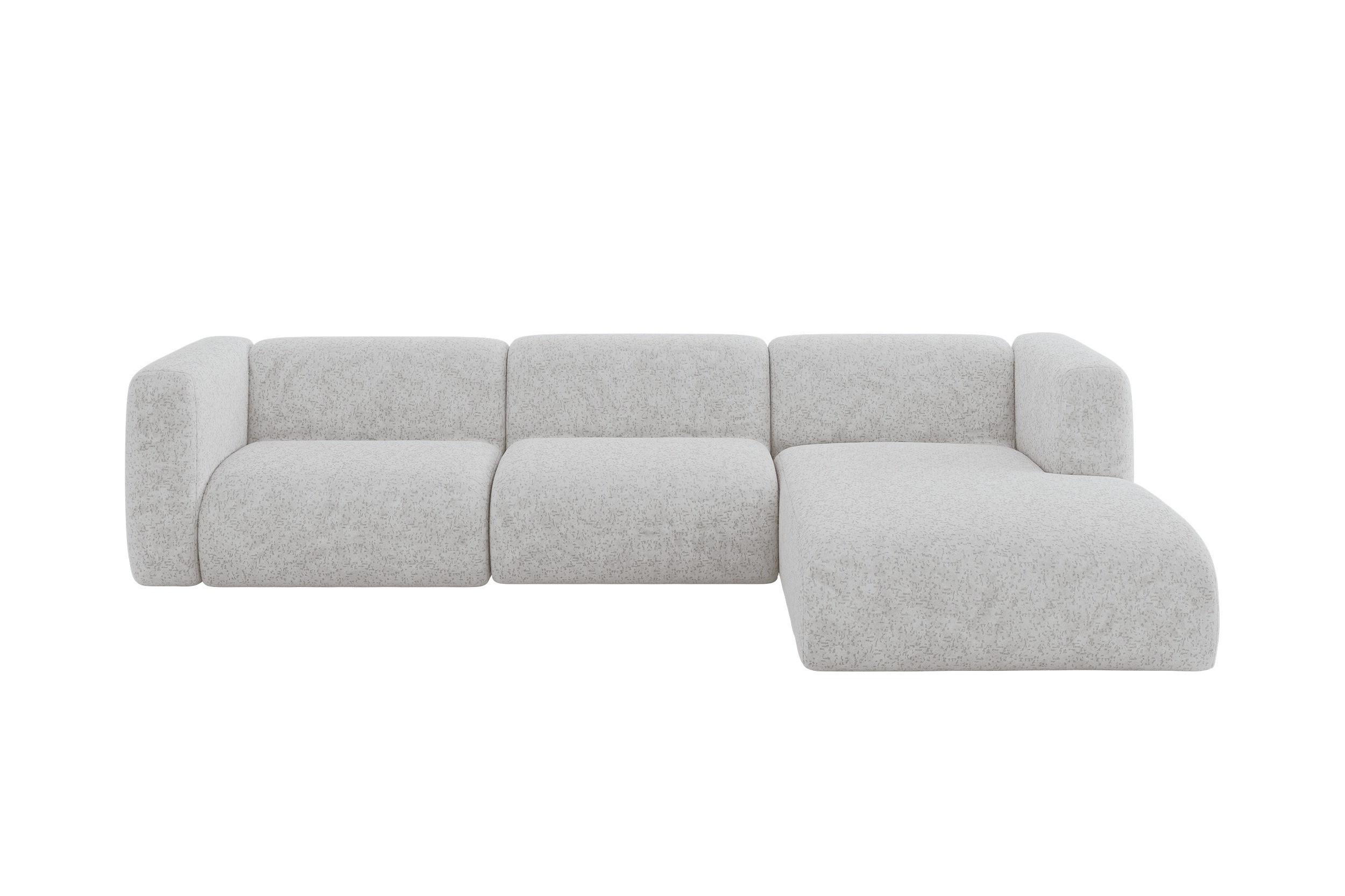 ECKSOFA Ottomane Rechts MIRA-L2 318x179x89 Grau Velours - Schwarz/Grau, Holzwerkstoff/Kunststoff (318/179cm) - ALTDECOR