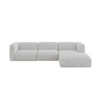 ECKSOFA Ottomane Rechts MIRA-L2 318x179x89 Grau Velours - Schwarz/Grau, Holzwerkstoff/Kunststoff (318/179cm) - ALTDECOR
