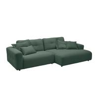 ECKSOFA MIKA Smaragdgrün Cord - Smaragdgrün/Schwarz, Kunststoff/Textil (276/167cm) - KAWOLA