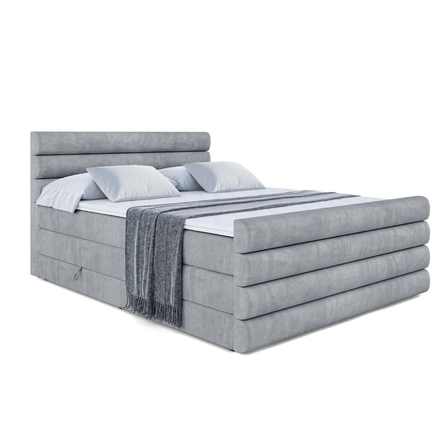 BOXSPRINGBETT CELESTIA-Z KING - 180x200 - H3/H4 - Grau - Grau, Holzwerkstoff (180/200cm) - ALTDECOR