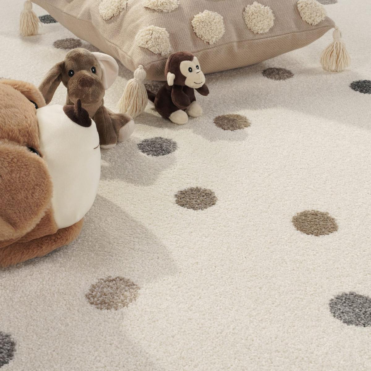 KINDERTEPPICH, mit Punkte-Muster, Beige, 80 x 150 cm - Beige, Textil (150/80cm) - KADIMA DESIGN