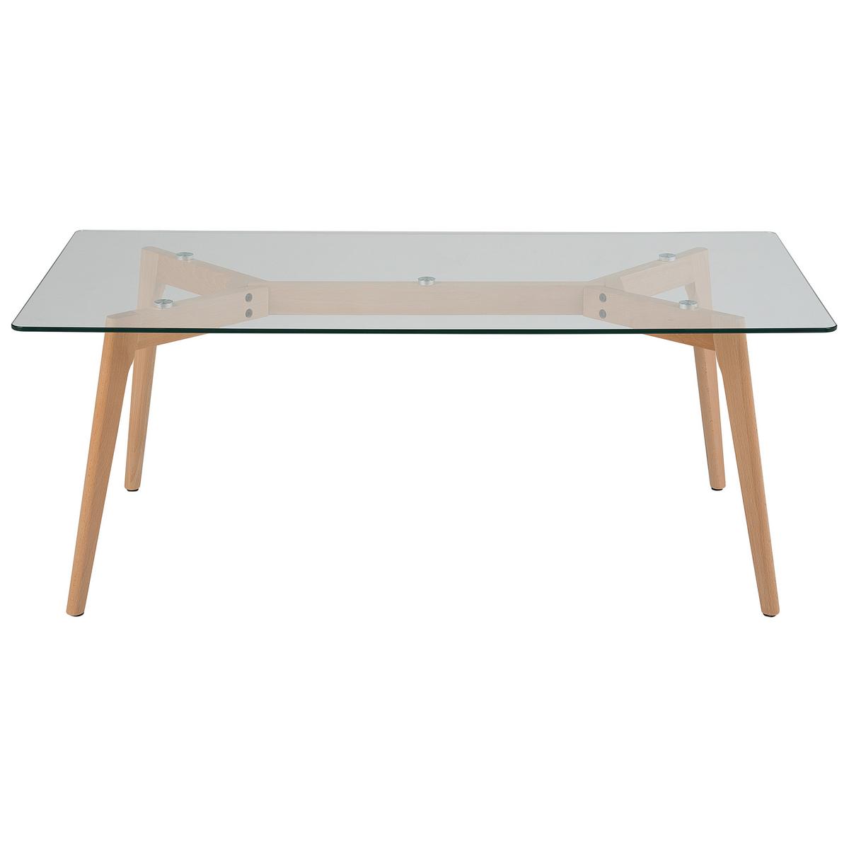 ESSTISCH Transparent 180/90 cm Glas Hudson Ii - Transparent, Glas (180/90/75cm) - Beliani