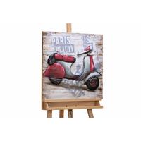 HOLZBILD Rot 60/60 cm - Rot/Silberfarben, Holz/Metall (2.34/60cm) - KUNSTLOFT