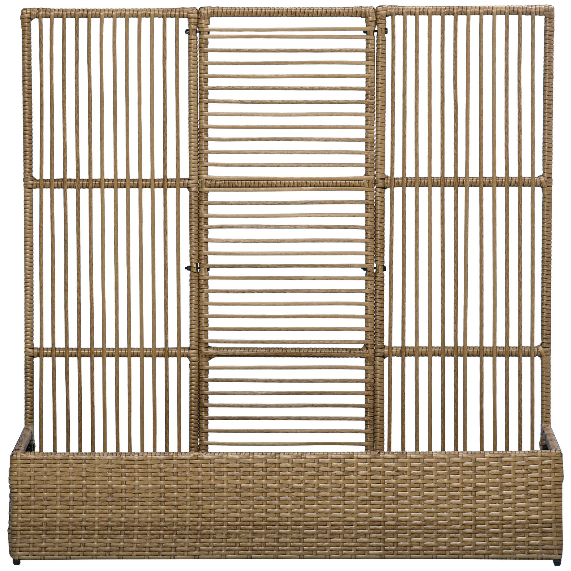POLYRATTAN Hochbeet, Pflanzenkasten - Sandfarben, Metall (29/103/103cm) - Outsunny